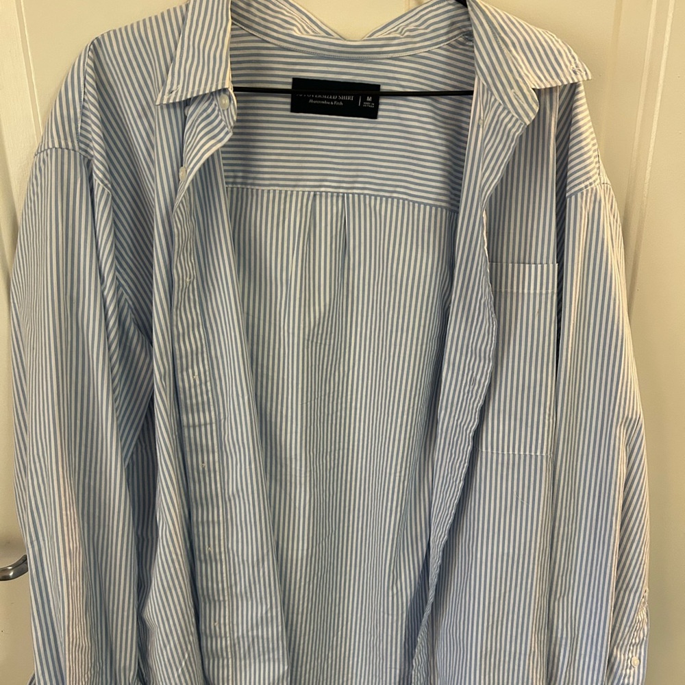 Oversized Blue Striped Shirt